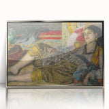 Mid-century modernist art featuring geometric shapes in pastel shades on canvas, ideal for nursery wall decor.