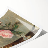 Extra large wall art featuring line art flowers in black and white, ideal for large living room decor.