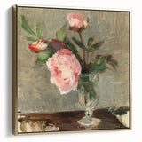 Landscape painting of serene mountains in muted earth tones on a vintage poster, ideal for bedroom wall decor.