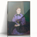 Mid-century modernist art poster featuring geometric shapes in muted blue and orange, ideal for nursery wall art.