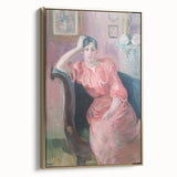 Landscape painting of a serene lake at sunset in muted gray and black tones, ideal for bedroom wall art.