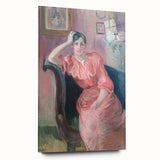 Large abstract wall art in vibrant blues and oranges on canvas, suitable for bedroom or dining room decor.