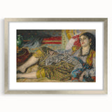 Textured art print featuring abstract swirls in muted earth tones on canvas, suitable for bedroom decor.