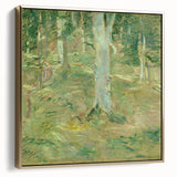Landscape painting on canvas featuring a serene river scene in muted earth tones, suitable as wall art for bedroom.