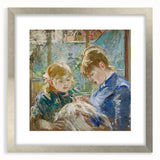 Textured abstract art print in muted earth tones on canvas, suitable for bedroom ambiance.