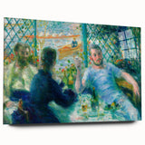 Large abstract wall art featuring swirling blue and grey tones on canvas, suitable for bedroom or dining room decor.