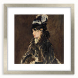 Textured art featuring abstract shapes in muted grays and blues on a framed canvas, suitable for bedroom decor.