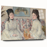 Large abstract wall art in vivid blue and green tones on rolled canvas, suitable for bedroom or dining room decor.