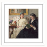 Abstract art print with swirling blue and gray tones on canvas, suitable for modern bedroom or dining room decor.