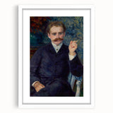 Abstract art print featuring swirling blue and white patterns on canvas, suitable for modern bedroom or dining room decor.