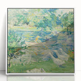 Art deco poster featuring a geometric pattern in pastel shades on canvas, suitable for nursery wall art.