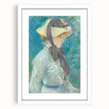 Abstract art print featuring swirling blue and gray tones on canvas, suitable for bedroom or dining room decor.