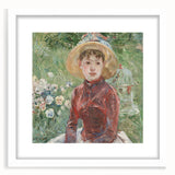 Abstract art print featuring swirling blue and white patterns on canvas, suitable for dining room or bedroom decor.