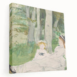 Large abstract canvas art featuring swirling blue and white patterns, ideal for kitchen wall decor.