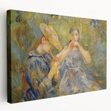 Large abstract canvas art featuring swirling blue and gray tones, ideal for kitchen wall decor.