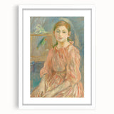 Abstract art print featuring swirling blue and gray tones on canvas, ideal for modern bedroom or dining room decor.