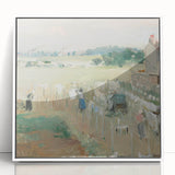 Art deco poster featuring a stylized stork in pastel shades, ideal for nursery wall art on acrylic print.