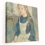 Large abstract canvas art featuring swirls of blue and gray, ideal for kitchen wall decor.