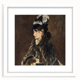 Abstract art print featuring swirling blue and white patterns on canvas, suitable for modern bedroom or dining room decor.