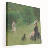 Large abstract canvas art in muted gray and blue tones, ideal for kitchen wall decor.