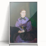 Art deco poster featuring a stylized geometric pattern in muted gold and navy tones on canvas.