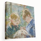 Large abstract canvas art in vibrant orange and blue tones, ideal for kitchen wall decor.