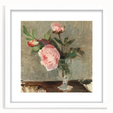 Abstract art print featuring swirling red, orange, and yellow tones on canvas.