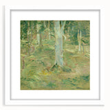 Abstract art print featuring swirling blue and gray tones on canvas, suitable for dining room or bedroom decor.