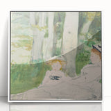 Art deco poster featuring a stylized geometric pattern in muted gold and teal, ideal for nursery wall art.