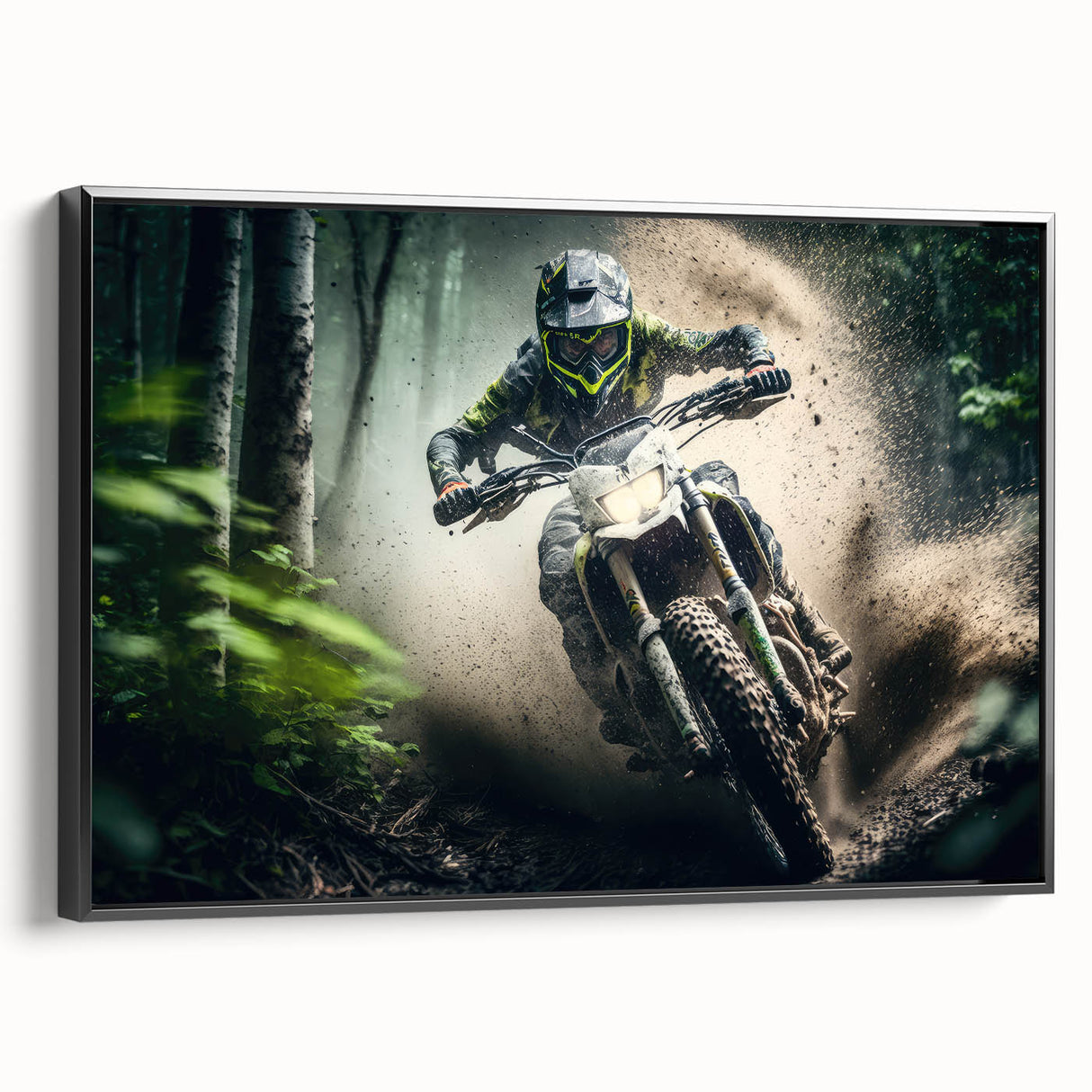 Black and white vintage poster art featuring a serene landscape, ideal for bedroom wall decor.