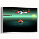 Vintage poster art featuring a large, colorful abstract design on a black background, ideal for living room decor.