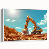 Vintage poster art featuring a colorful abstract design on a black background.