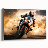 Landscape art painting featuring a vintage poster style with a colorful palette on a black background.