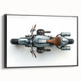 Black and white vintage poster art depicting a serene landscape, ideal for bedroom wall decor.
