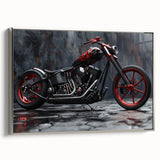 Landscape art painting depicting a colorful vintage car on a black background, ideal for living room decor.