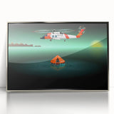 Mid-century modernist art poster featuring geometric shapes in muted pastel colors, ideal for nursery wall decor.