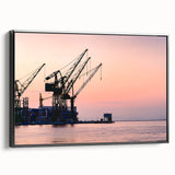 Black and white vintage poster art of a classic car, printed on canvas, suitable for bedroom wall decor.