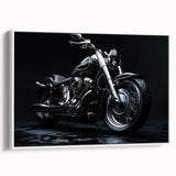 Vintage poster art featuring a classic car in vibrant colors on a black background, ideal for living room decor.