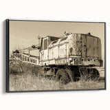 Black and white vintage poster art of a landscape, ideal for bedroom decor, printed on canvas.