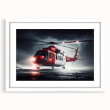 Abstract art print featuring swirling blue and white patterns on canvas, suitable for dining room or bedroom decor.