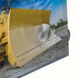 Large abstract wall art in mid-century modernist style with vibrant colors on canvas, ideal for dining room ambiance.