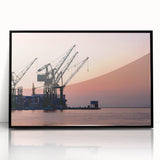 Large abstract wall art featuring geometric shapes in muted earth tones on canvas, ideal for modern art wall decor.