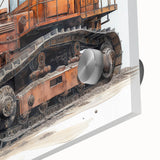 Large abstract wall art in muted earth tones on canvas, mid-century modernist style, ideal for dining room decor.