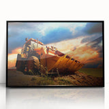 Large abstract wall art featuring bold geometric shapes in red and black on canvas, suitable for modern art wall decor.