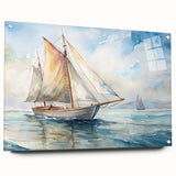 Large abstract wall art in vibrant blues and greens on canvas, suitable for bedroom or dining room decor.