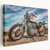 Large acrylic print of a vintage car in muted gray tones, ideal for kitchen wall art.