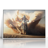 Art deco poster featuring streamlined geometric patterns in muted gold and black.