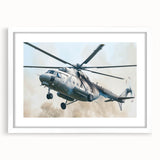 Abstract art print featuring swirling blue and white patterns on canvas, ideal for modern dining room decor.