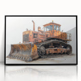 Large abstract wall art featuring swirling blue and gold patterns on canvas.