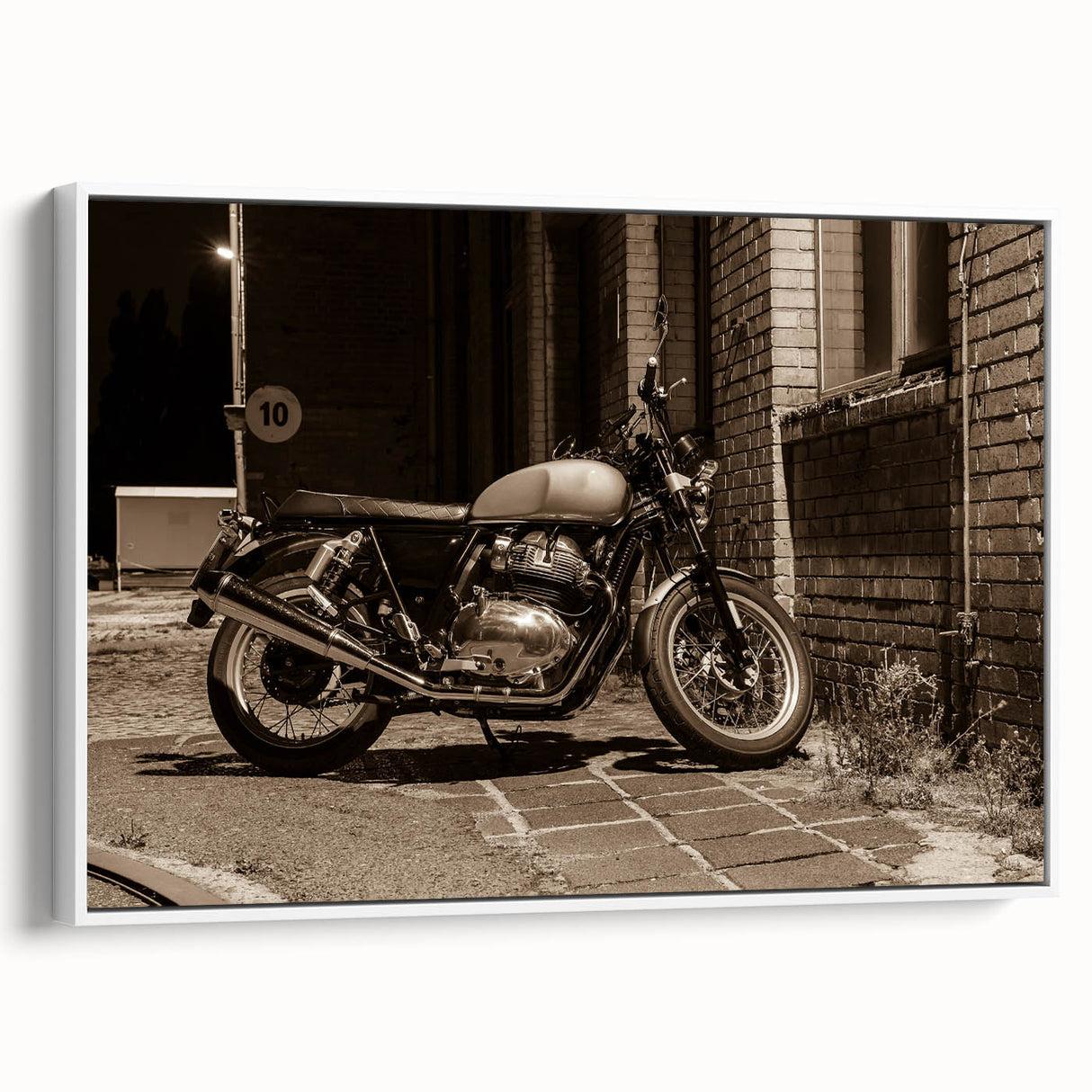 Vintage poster art of a classic car in vibrant colors on a large black canvas, ideal for living room decor.